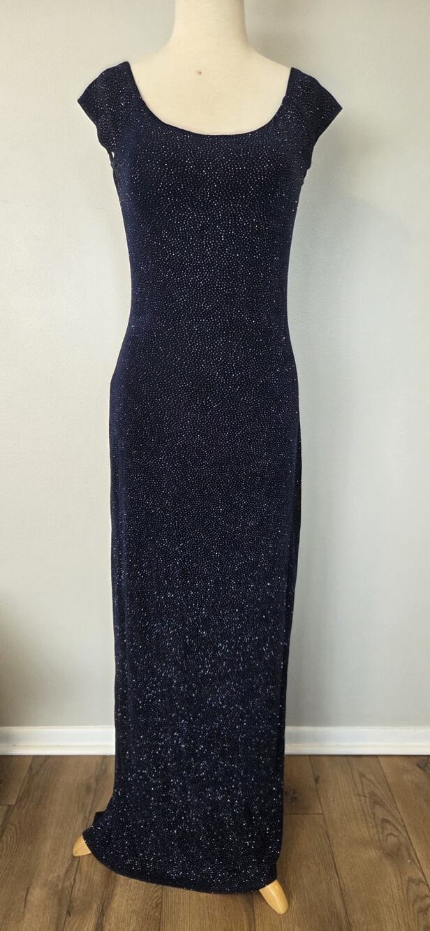 Gunne Sax Jessica McClintock Y2K Maxi Dress Shimmer Shiny HOCO Gown 90s USA EUC